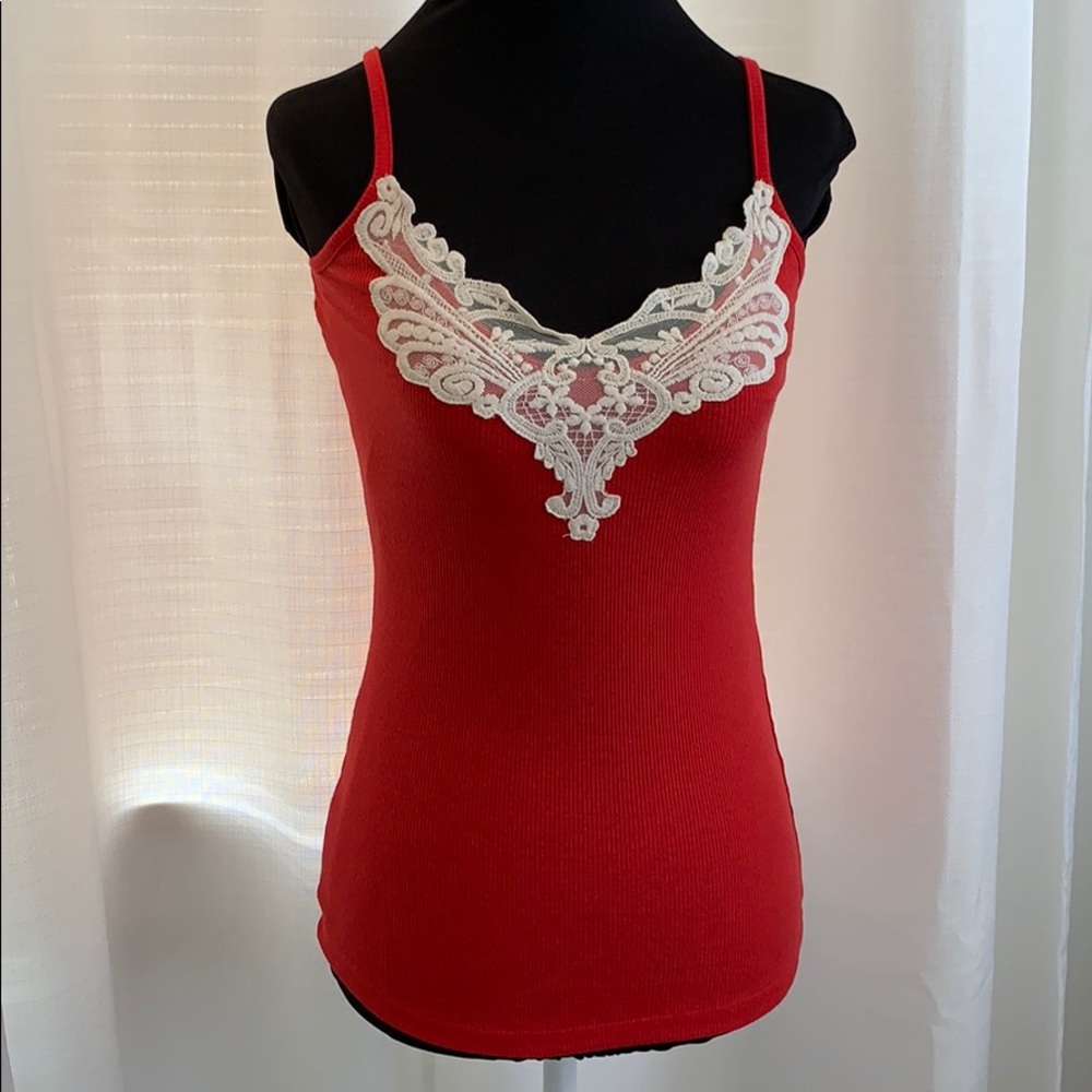Red w/ Lace Bongo Tank